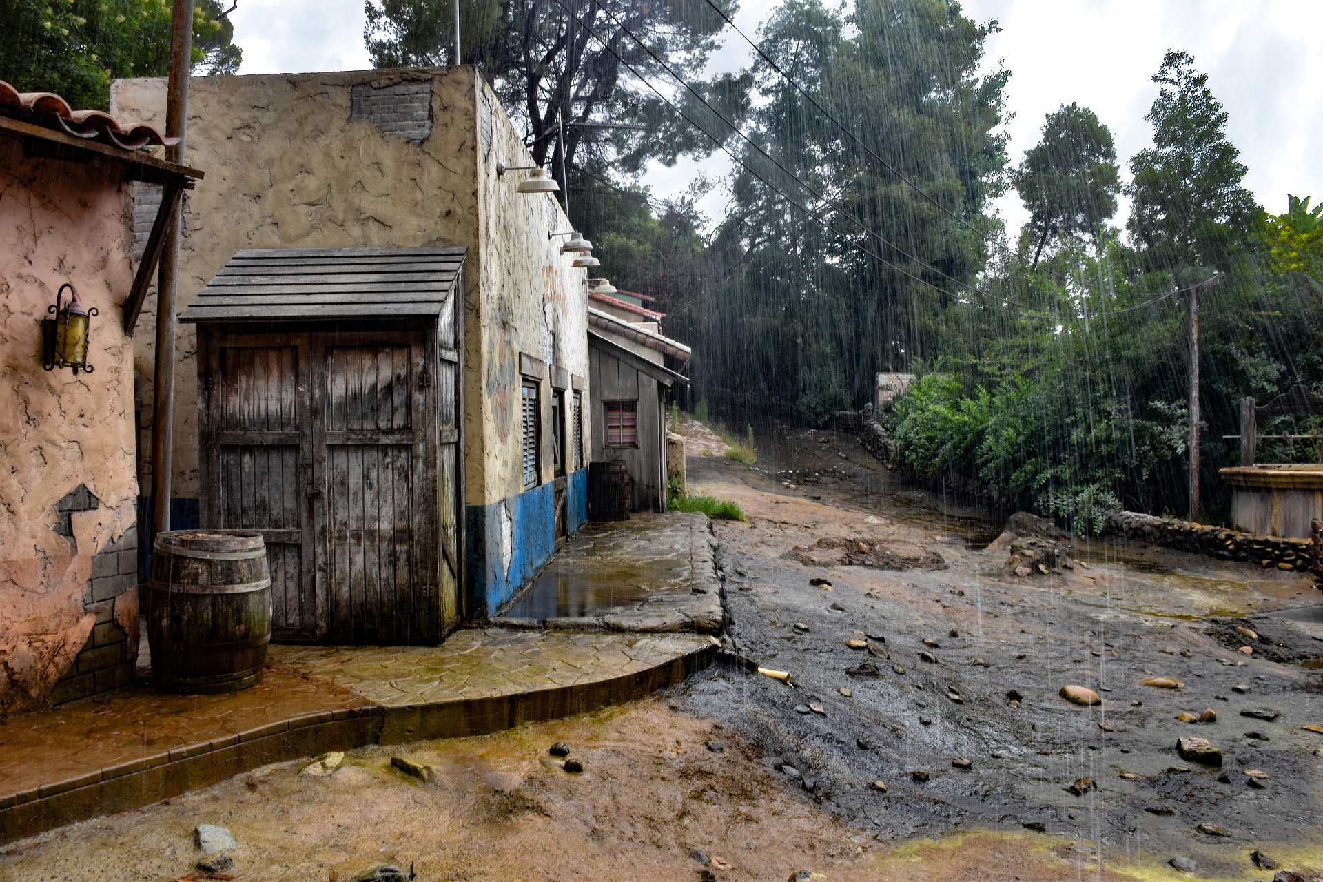 flooded village